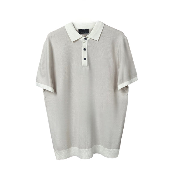 Textured short sleeve polo shirt